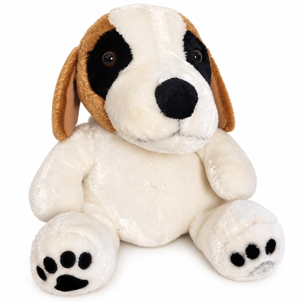 Chrisha Playful Plush Saint Bernard Dog Unisex 12in Brown White Good St Bernard